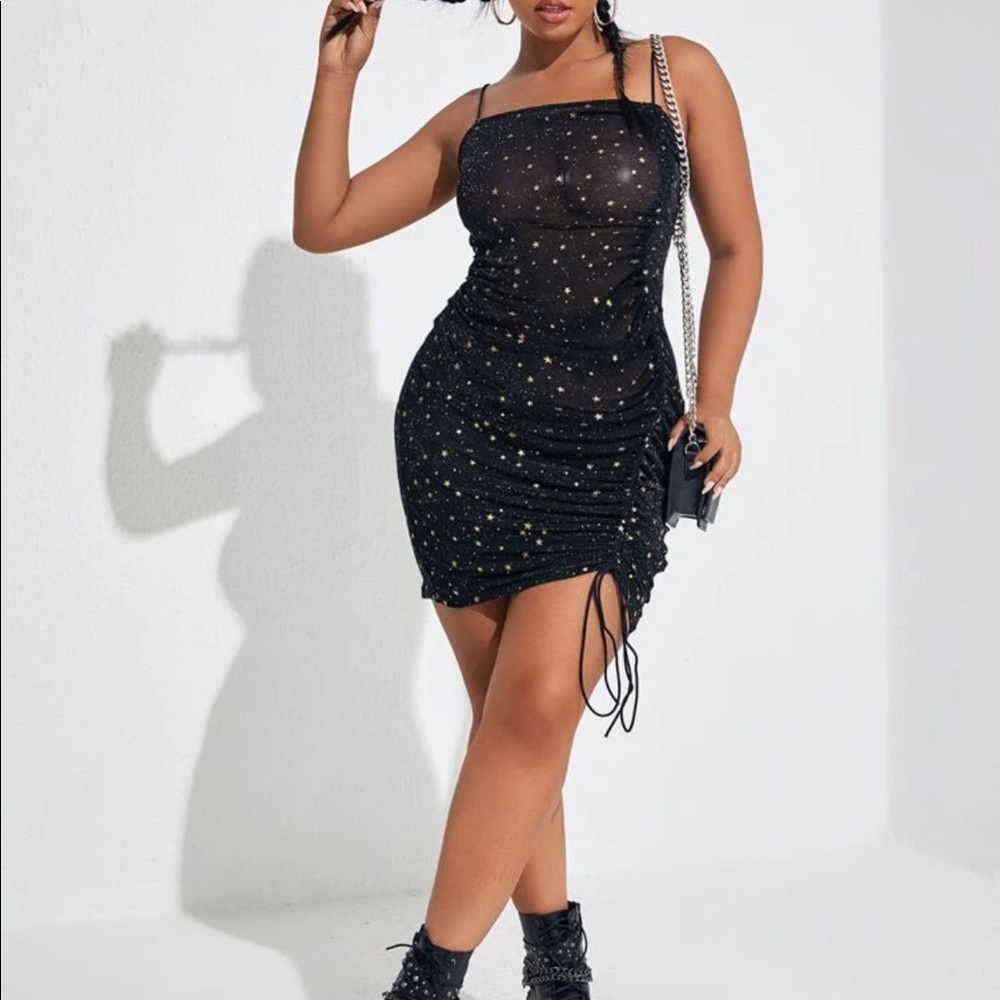 Mesh star print dress